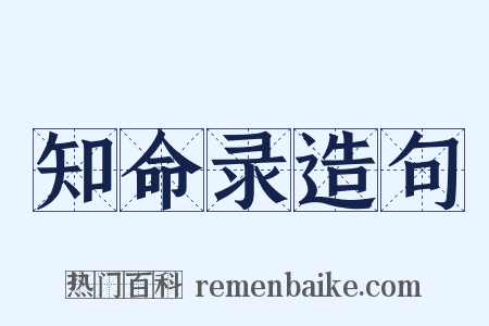 知命录造句是什么意思的图片